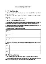 Câu hỏi ôn tập Ngữ Văn 7